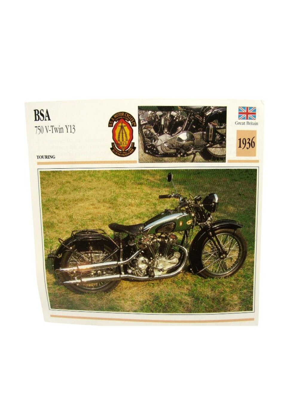 BSA 750 V-Twin Y13 1936 Great Britain Atlas Edito-Service SA Card